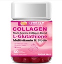 Glutathione Biotin Collagen Glow Gummis, Extra-Strength L-Glutathione & Colageno Hidrolizado für Damen & 10000mcg Biotin & Multivitamin für Damen für Haar Haut Nagel
