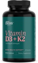 Vitamine D3 K2 - Vitamine D3 5000 UI avec la vitamine K2 comme MK-7, Calcium, et Phosphore pour l'absorption ultime - Suppléments de vitamine D, 60 Vegcaps, 60 jours d'approvisionnement