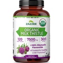 Zazze USDA Bio Milchdistel 30:1 Extrakt, 80% Silymarin, 120 Vegan Kapseln, 4 Monate Versorgung, Zertifizierter Kosher, Hohe Potenz Leber & Antioxidantien Unterstützung, Silybum Marianum, Non-GMO, Made in the USA