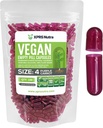 XPRS Nutra Größe 4 Leere Kapseln - 100 Count Small Empty Vegan Kapseln - Vegetarische Pillen - DIY Gemüse Kapsel Füllung - Fillable Do-It-Yourself Veggie Kapseln für Ergänzungen (Purple Carrot)