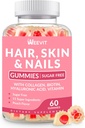 Haare Haut und Nägel Gummi - Vegan Biotin 5000mcg Vitamine für Frauen und Männer unterstützt schnelleres Haarwachstum, härtere Nägel, glänzende Haut