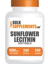 BulkSupplements.com Sunflower Lecithin Softgels - Lecithin Supplement, Sunflower Lecithin 1080mg - Vitalitätsunterstützung, Gluten, 1 Softgel pro Servierung, 240 Count (Pack von 1)