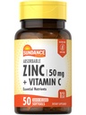 Sundance Absorbable Zink mit Vitamin C | 50mg | 50 Softgels | Essential Nutrients | Non-GMO und glutenfreie Ergänzung