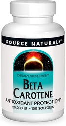 Source Naturelle Beta Carotène 25000 iu Antioxydant Protection - Converti par le corps en vitamine A - 100 Softgels