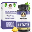 Antike Bliss Quercetin mit Bromelain | Quercetin 1000mg Bromelain 200mg pro Servieren | Unterstützt Immunsystem, Gelenkgesundheit, Atmungsgesundheit & Gesamt-Well-Being – 120 Kapseln