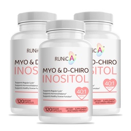 Myo-Inositol & D-Chiro Inositol Supplement für Damen - Ideal 40:1 Ratio -Unterstützung Frauen Hormon Balance & Fertilität & Ovarian Gesundheit - Vegan Pulver Kapseln - 90-Tag Versorgung