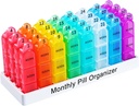 Zoksi Monatliche Pille Organizer 3 Mal pro Tag, Ein Monat Pille Box Organizer Morn-Noon-Eve, 30 Tage Pille Fall für Reisen, 31 Tage Medizin Organizer mit 32 abnehmbaren Komponenten für alle Meds