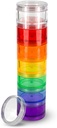 7 Tage Medizin Pill Organizer - Stapelbare Pille Box - Passt kleine Tabletten & Vitamin-Ergänzungen, Halten Sie Ihre tägliche Medizin an einem Ort - Medium - Regenbogen