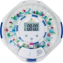 SenyerKare 28-Tag Automatische Pillenspender mit Alarm & Alzheimer Pflege, Medikamente Organizer w/Easy-Lesen LCD-Anzeige, Sound & Licht & Key Alerts für Medikamente, Vitamine, Ergänzungen, Klare Lid