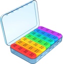 Daviky Pill Organizer, Tägliche Pille Box 7 Tage, Wöchentliche Pille Organizer 4 Mal pro Tag, große Reise Pille Fall mit 28 Kompartiment Medizin, Vitamin und Beilage (Blau)