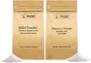 INGRÉDIENTS ORIGINAUX Vitamine C poudre et méthylsulfonylméthane MSM poudre, (2 lb) toujours pur, compléments alimentaires