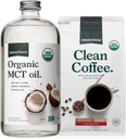 Natural Force Organic Ground Clean Coffee + Organic MCT Oil Bundle – 100% reine Kokosnuss MCT & Mold & Mycotoxin Free Coffee – Non-GMO, Keto, Paleo und Vegan - 10 Oz Bag und 32 Oz Glasflasche
