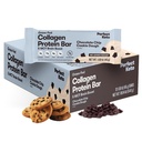 Perfekte Collagen Protein Bars, Glutenfreies Gras Fed Collagen + MCT Öl, Low Carb, No Sugar Hinzugefügt, High Protein Snacks, Keto Diät-Lebensmittel, 11g Protein, 18g Fett, 3g Net Carbs, Chocolate Chip, 12 Bars
