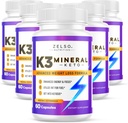 ZELSO (5 Pack) K3 Mineral Gewichtsverlust Pillen für Frauen und Männer, K3 Mineral Pillen - K3 Salz Mineral, Vitamin + K3 Kapseln Ergänzung für Keto Gewichtsverlust - 5 Monate Versorgung