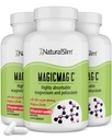 MagicMag C von NaturalSlim, Magnesium Citrat mit Kalium für Muskelentspannung, Schlafqualität, Nervenfunktion & Elektrolyt-Unterstützung, Tägliche Magnesiumergänzung für Männer und Frauen, 100 Kapseln 3pk