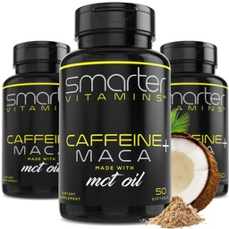 (3 Pack) Smarter Energy Pills, 200mg Koffein & Coconut MCT Öl mit Maca Root, 150 Liquid Softgels