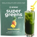 Super Greens Powder mit 50+ Superfoods – Täglich Grüner Saft für die ganze Familie – Köstliche grüne Pulvermischung – Goldene Ananas Flavor - 10 Servierungen