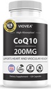 CoQ10 - Made in USA, 120 Kapseln, 200mg (4-Monats-Versorgung), Ultra High Absorption Coenzym Q10 Supplement - Antioxidans für Herz, Gefäßgesundheit und Energie-Boost