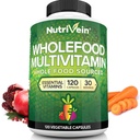 Nutrivein Whole Food Multivitamin für Männer & Frauen – 120 Vegan Multivitamin Caps für Erwachsene – Tägliche Energie, Immun- und Herzunterstützung – Raw Fruit & Veggie Blend + B Vitamine - Nicht für Kinder gedacht