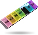 Extra Large Weekly Pill Organizer, 7 Tage Pille Box, Reise Pille Fall, Tägliche Pillenspender Behälter für Medikamente Vitamin Finish Öl (Schwarz)