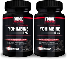 Kraftfaktor Yohimbine Ergänzung für Männer, Yohimbe Bark Extrakt mit überlegener Absorption, um Leistung zu verbessern, 6mg Yohimbine Bark Pillen mit Schlüssel natürlichen Zutaten, 30 Count (Pack von 2)