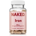 Naked Iron 65mg, 325mg Ferrous Bisglycinat - Hohe Potenz Eisen-Ergänzung für Eisenmangel, Zelluläre Energie-Unterstützung, fördert gesunde Rote Blutzellenproduktion, Non-GMO, Gluten-Free, 60 Kapseln