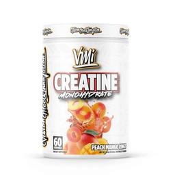 VMI Sport Kreatin Monohydrat Pulver Muskelmasse – Stärke – Größe – Leistung | 5 Gramm pro Portion (60 Servierungen, Peach Mango Ringe)