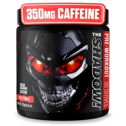 JNX SPORTS The Shadow! 350mg Caffeine Hard Core Preworkout - Fruit Punch 30 Servings | Electric Energy, Mental Focus & Superhuman Strength for Men & Women