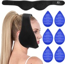 Weisheit Teeth Ice Pack Head Wrap, Face Ice Pack für Weisheit Teeth, Jaw Ice Pack für Gesichtsoralchirurgie mit 6 Hot Cold Gel Pack für TMJ Schmerzlinderung, Zahnextraktion, Tonsillectomy Recovery-Schwarz