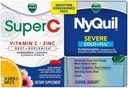 Vicks NyQuil und Super C Convenience Pack: NyQuil Severe Medizin für Max Strength Cold und Flu Relief, bequem verpackt mit Vicks Super C Rest und wiederholende tägliche Ergänzung, 26ct