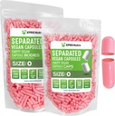 XPRS Nutra Vegan Größe 0 Getrennte Kapseln - 1000 Count Premium Leere Kapseln Getrennt in Taschen - 0 Pillen für DIY Ergänzung Füllung (Pink)