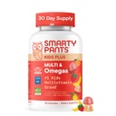 SmartyPants Kids Multivitamin Gummis - Verbesserte Formel: Omega 3 (DHA/EPA), Vitamine D3, C, B12, B6, Vitamin A, K & Zink, Glutenfrei, Drei Fruchtschlamm, 60 Zähler (30 Tage Versorgung)