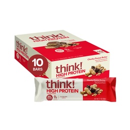 Réfléchis ! Barres protéinées, collations riches en protéines, sans gluten, friendly kasher, beurre d'arachide, barres de nutrition, 2,1 oz par barre, 10 nombre (paquetage mai vary)