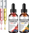 Flüssiges Magnesium-Glycinat,Magnesiumtropfen für Kinder 400mg flüssiges Magnesium-Komplex hohe Absorption Knochen Gesundheit,Relaxation (2PCS)
