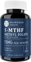 Neurogan L-5-MTHF Methyl Folate Supplement, 15 mg - Active Folic Acid- Vegan, Gluten-Free & Non-GMO - Unterstützt kognitive, kardiovaskuläre & Mood Gesundheit - Made in USA, 90-Day Supply