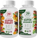 Aamatec Life Fruit and Veggies Ergänzungen mit 70 Früchten & Gemüse | Stärke Superfood Ergänzungen für Männer & Frauen | Ernährungsbilanz | Natürliche Frucht und Gemüse Kapseln 120 Kapseln
