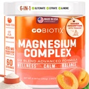 GoBiotix Magnesium Glycinate Powder – Cortisol Ergänzungen für Frauen und Männer – Hohe Absorption Magnesium Complex Calm Supplement mit Citrat, Malat – Zuckerfrei – 420 mg, 60 Servierungen - Peach Tea