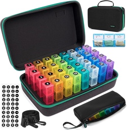 Monatliche Pille Organizer 3 Mal pro Tag, 31 Tage Pill Organizer 3 Mal pro Tag, Month Medicine Organizer Box, Medizin Pillen Boxen mit 32 Tagesauszüge & Tragbare 7-Tage Reisemedizin Organizing Bag