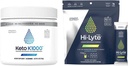 Hi-Lyte Keto K1000 Elektrolytpulver | Hydration Ergänzung Getränke Mix | Raw Mineral Flavor, No Stevia | 50 Serviergeräte | Plus Pro Hydration Packets, 16 Individuelle Getränke Packets | Zitronen Lime