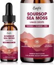 Soursop Graviola Flüssigkeitstropfen – Soursop Bitters Flüssigkeitstropfen mit Sea Moss, Turmeric & Vitamine B6 C Zink für Zellunterstützung, Antioxidans, Relaxation & Immun Boost, Passion Fruit Flavor,2 Fl Oz