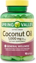 IKJ Extra Virgin Kokosöl Allgemeine Wellness Nahrungsergänzungsmittel Weichgel, 1.000 mg, 90 Graf