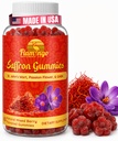 Saffron Extract Gummies-Sugar Free Saffron Supplement Enhanced with GABA, Saint John's Wort, Passion Flower-Saffron Ergänzungen für Kinder, Frauen, Männer. Fokus und Stimmung Unterstützung. 60 Saffron Gummis