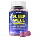 Melatonin Free Sleep Gummies, mit Magnesium Glycinate, GABA, 5-HTP, L-Theanin, Valerian, Kamille, Zitronenbalsam, Vitamin D3 & B6 - Hormone & Drug-frei, Non-Habit Forming,Sugar Free