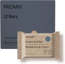 ProMix Nutrition Protein Puff Bars - Blueberries & Cream - Marshmallow Crispy Treat - Great Tasting & Healthy On The Go Snack - High Protein & Low Calorie - Frei von Gluten, Soy, & Corn - 12 Bars