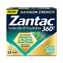 Zantac 360 Maximale Stärke, Cool Mint, 25 Count, Sodbrennen Prävention & Relief, 20mg Tabletten