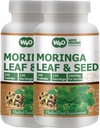 Moringa Oleifera Leaf and Seed Powder (80:20) Ratio 300 Pills(Tablets), 150 Servings, 1000 mg. Confezione da 2.