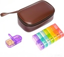starfa lab Weekly Pill Organizer mit Pille Case 2 Mal am Tag, 7 Tage AM/PM Pille Case Portable Travel Pill Box mit Aufbewahrungstasche für Vitamine, Ergänzungen, Medikamente und Fischöle (braun)
