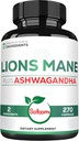 Satoomi Lions Mane Supplement Kapseln mit Ashwagandha Ergänzung - 270 Kapseln - High Concentrated for Restful Mind, Brain Health, Immunsystem & Focus Support - Glutenfrei, Non-GMO