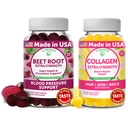 Lunakai Beet Root und Collagen Gummies Bundle 200mg hydrolysierte Kollagengummis für Frauen und Männer mit Biotin, Zink, Vitamin C und E - Non-GMO Anti Aging
