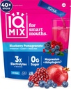 IQMIX Hydration Elektrolyt Pulver – 4-in-1 Formel für Hydration, Psychische Klarheit, Stimmung und Erholung – Zuckerfreie Getränkemischung, Keto, Magnesium L-Threonate, Lion’s Mane – 40 Count Blueberry Granatapfel